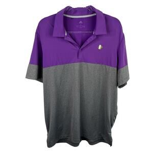 Adidas Golf Polo Shirt Purple Gray Large